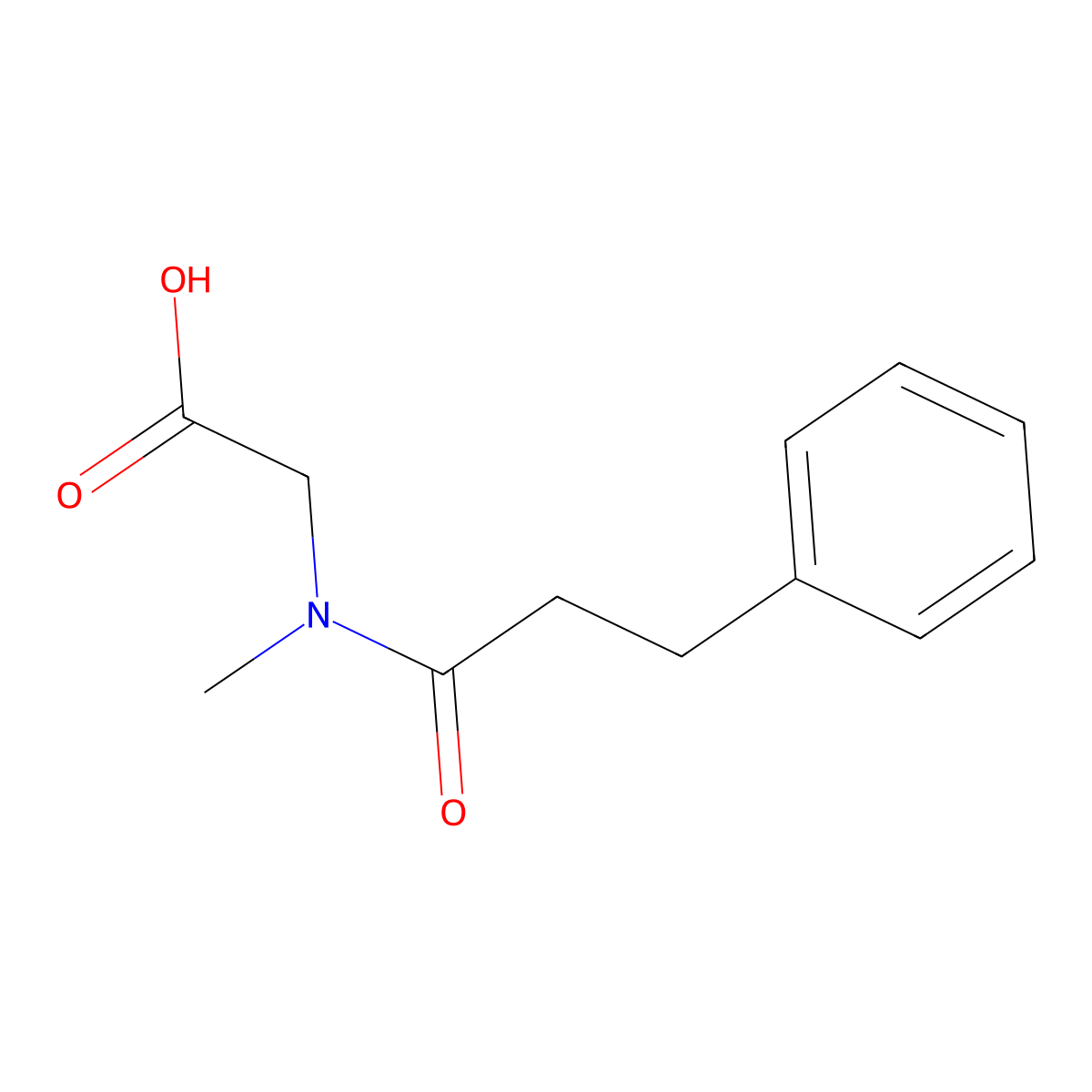 N-methyl-N-(3-phenylpropanoyl)glycine molecular structure, CAS 69267-30-7