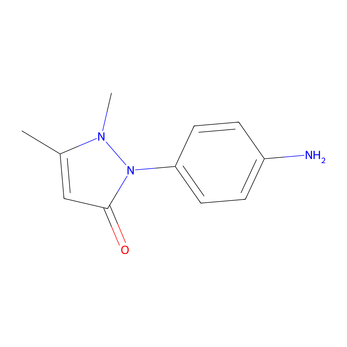 2-(4-Aminophenyl)-1,5-dimethyl-1H-pyrazol-3(2H)-one molecular structure, CAS 69267-59-0