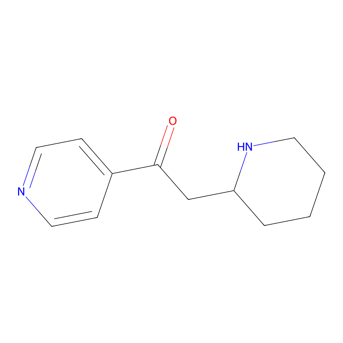 2-(Piperidin-2-YL)-1-(pyridin-4-YL)ethan-1-one molecular structure, CAS 692718-23-3