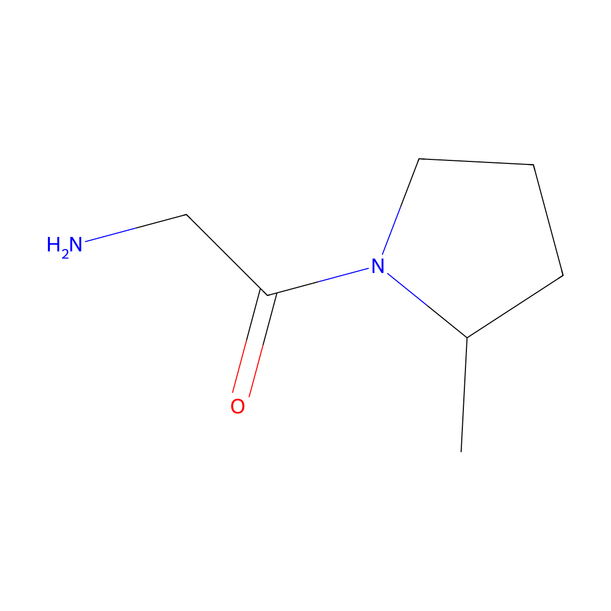 2-Amino-1-(2-methylpyrrolidin-1-yl)ethan-1-one molecular structure, CAS 692721-76-9