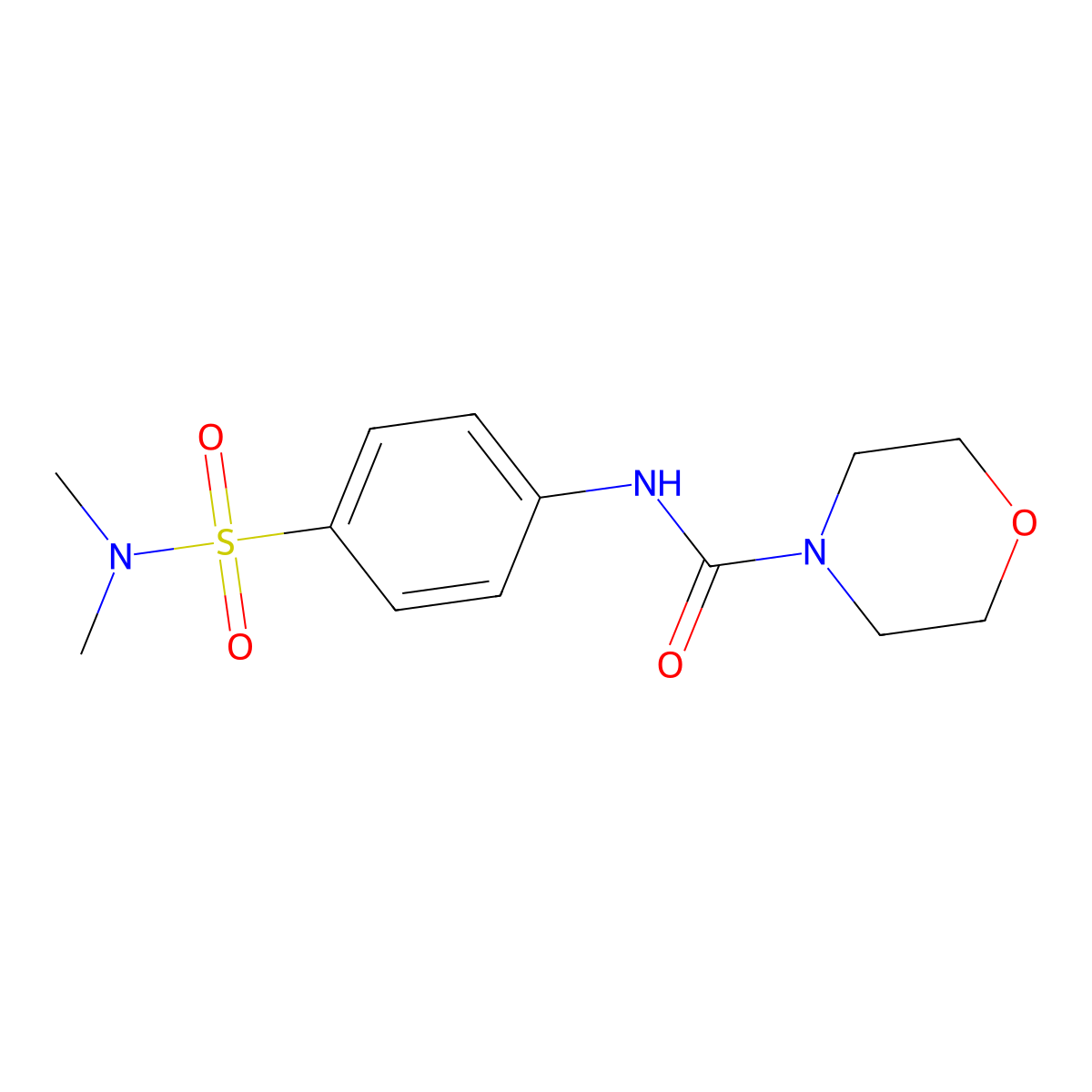 N-[4-(dimethylsulfamoyl)phenyl]morpholine-4-carboxamide molecular structure, CAS 692732-90-4