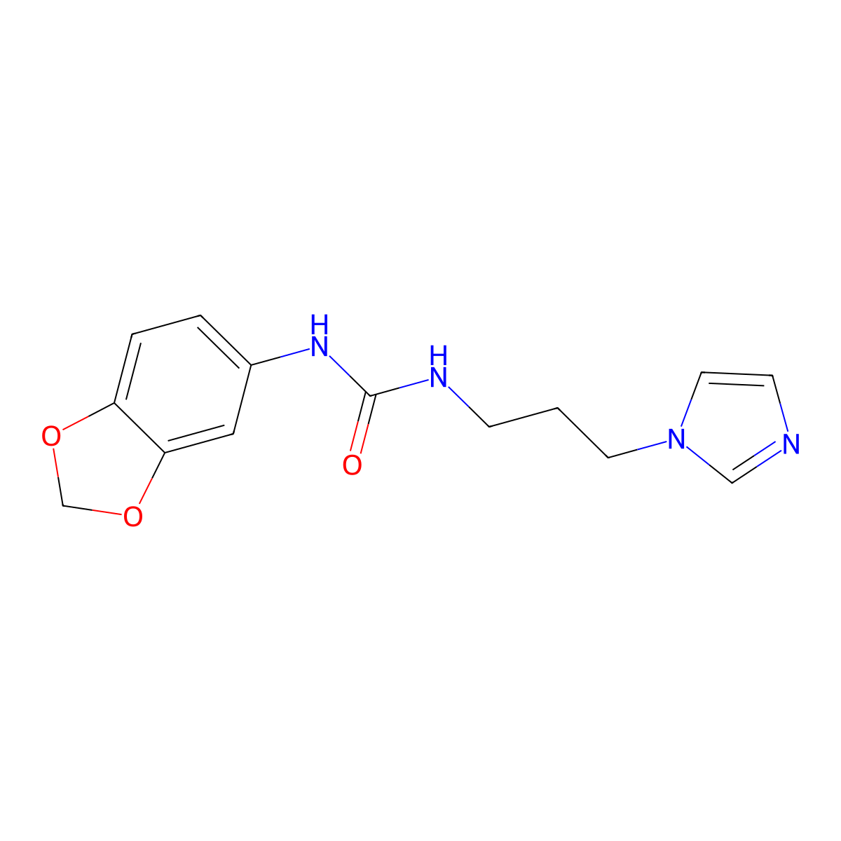 N-(1,3-benzodioxol-5-yl)-N'-[3-(1H-imidazol-1-yl)propyl]urea molecular structure, CAS 692732-94-8