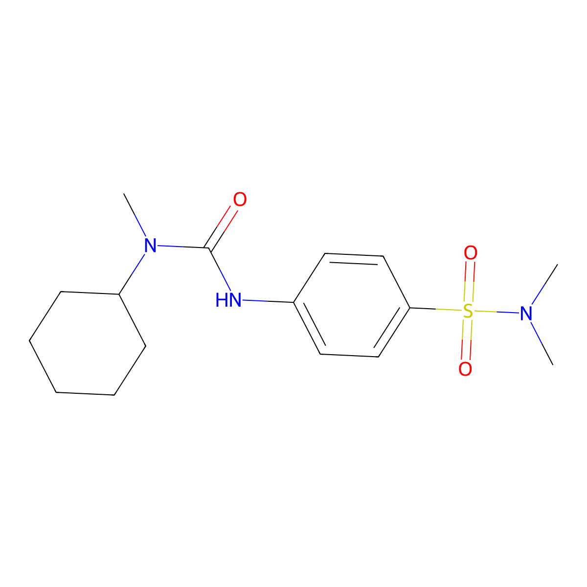 1-Cyclohexyl-3-[4-(dimethylsulfamoyl)phenyl]-1-methylurea molecular structure, CAS 692732-95-9