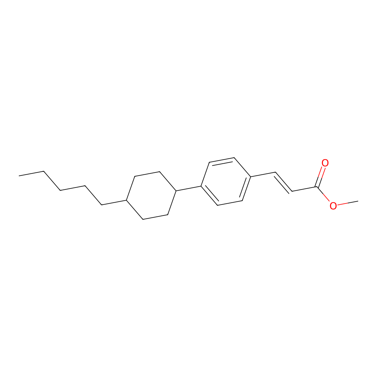 methyl (E)-3-[4-(4-pentylcyclohexyl)phenyl]prop-2-enoate molecular structure, CAS 692733-03-2