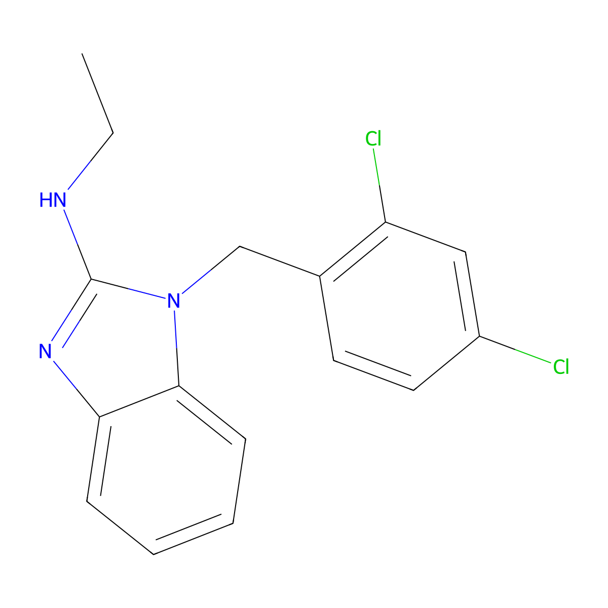 1-(2,4-dichlorobenzyl)-N-ethyl-1H-1,3-benzimidazol-2-amine molecular structure, CAS 692733-04-3
