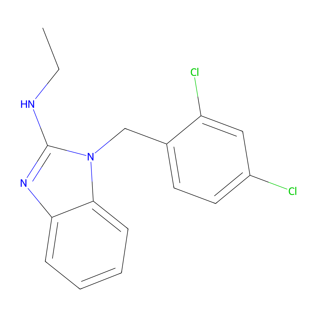 1-(2,4-dichlorobenzyl)-N-ethyl-1H-1,3-benzimidazol-2-amine molecular structure, CAS 692733-04-3