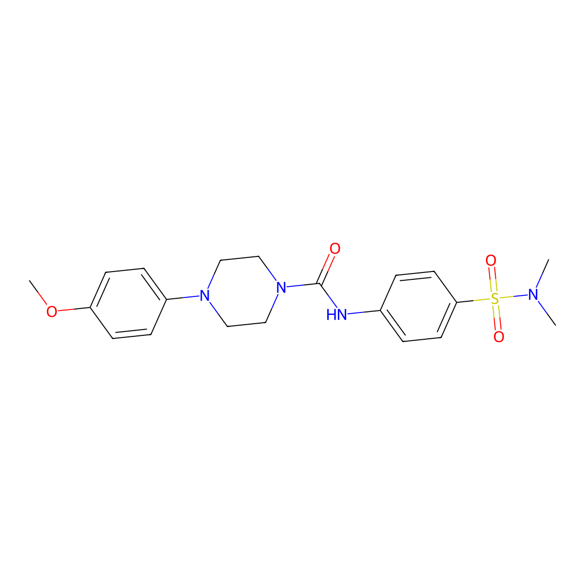 N-[4-(dimethylsulfamoyl)phenyl]-4-(4-methoxyphenyl)piperazine-1-carboxamide molecular structure, CAS 692733-05-4