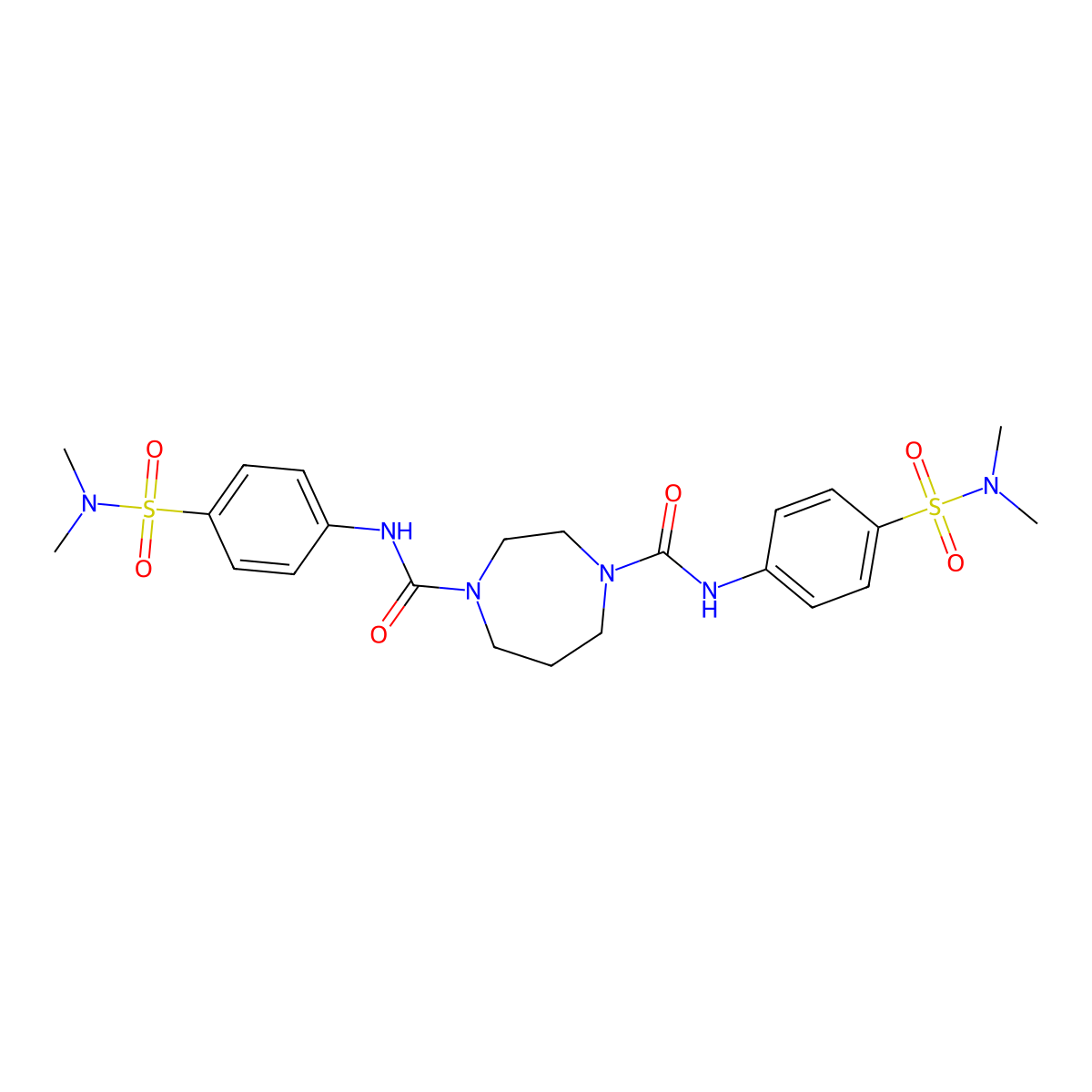 N~1~,N~4~-bis{4-[(dimethylamino)sulfonyl]phenyl}-1,4-diazepane-1,4-dicarboxamide molecular structure, CAS 692733-06-5
