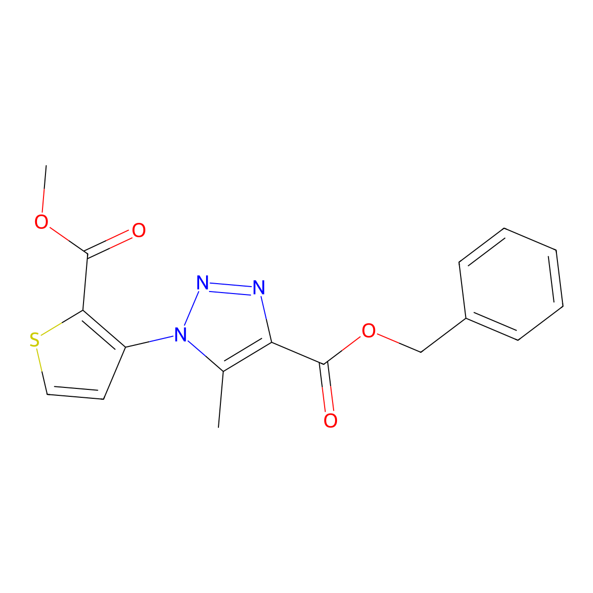 benzyl 1-[2-(methoxycarbonyl)-3-thienyl]-5-methyl-1H-1,2,3-triazole-4-carboxylate molecular structure, CAS 692733-14-5