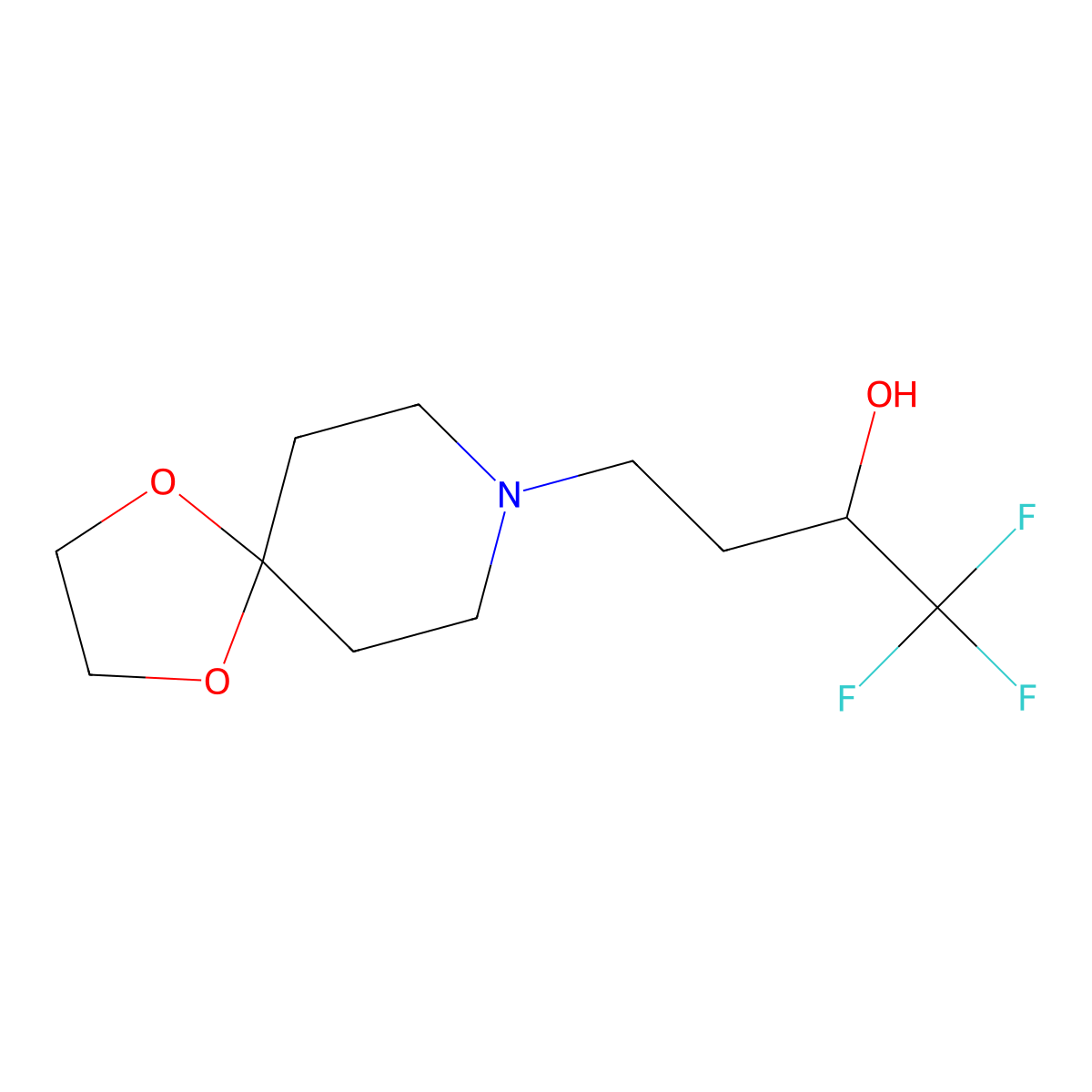 4-(1,4-Dioxa-8-azaspiro[4.5]dec-8-yl)-1,1,1-trifluoro-2-butanol molecular structure, CAS 692737-14-7