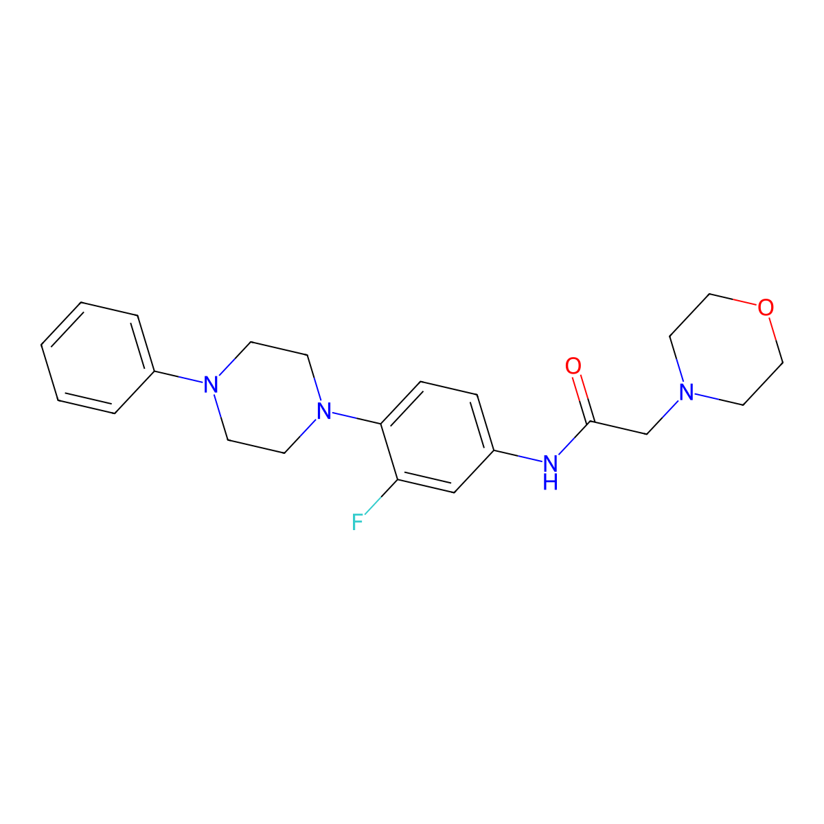 N-[3-fluoro-4-(4-phenyl-1-piperazinyl)phenyl]-2-(4-morpholinyl)acetamide molecular structure, CAS 692737-20-5
