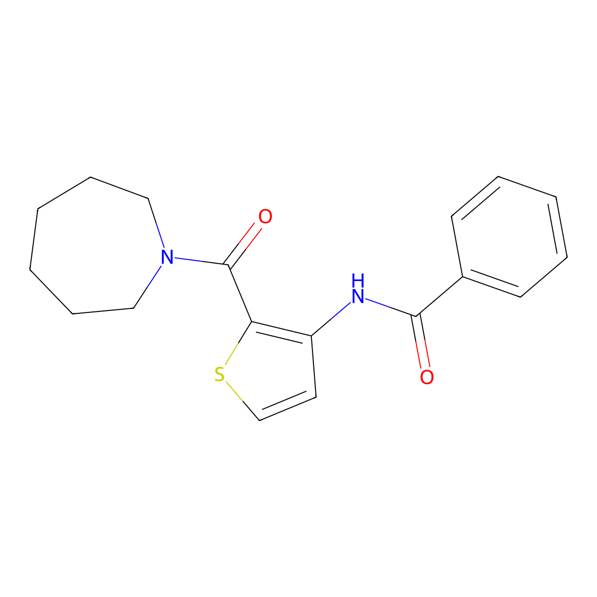 N-[2-(1-azepanylcarbonyl)-3-thienyl]benzenecarboxamide molecular structure, CAS 692737-22-7