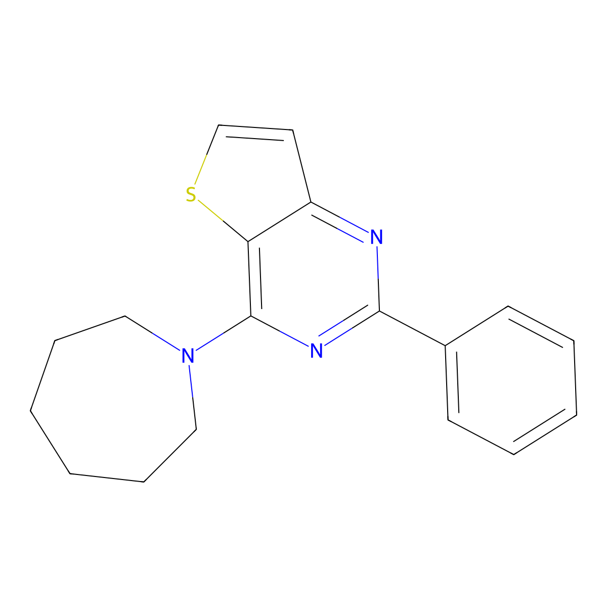 4-(1-Azepanyl)-2-phenylthieno[3,2-d]pyrimidine molecular structure, CAS 692737-23-8
