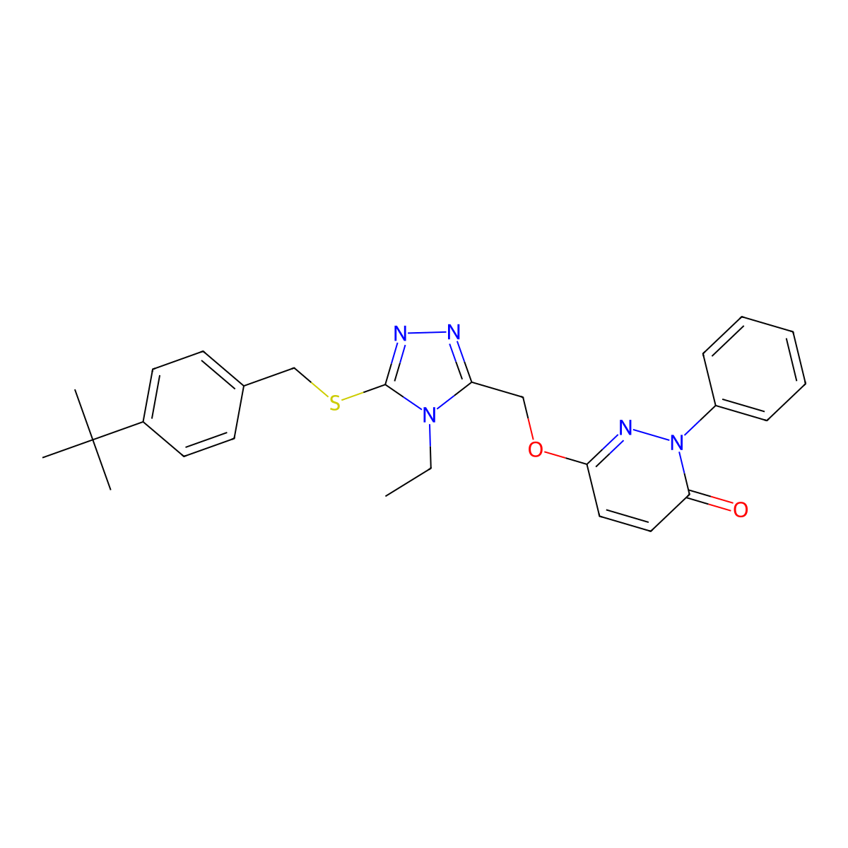 6-[(5-{[4-(tert-butyl)benzyl]sulfanyl}-4-ethyl-4H-1,2,4-triazol-3-yl)methoxy]-2-phenyl-3(2H)-pyridazinone molecular structure, CAS 692738-18-4