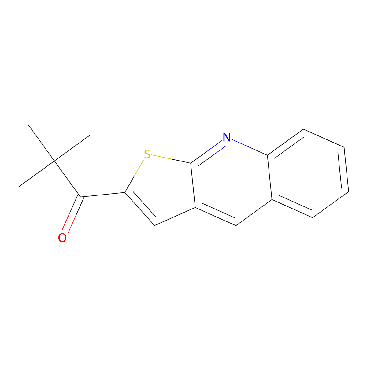 2,2-Dimethyl-1-thieno[2,3-b]quinolin-2-yl-1-propanone molecular structure, CAS 692738-25-3