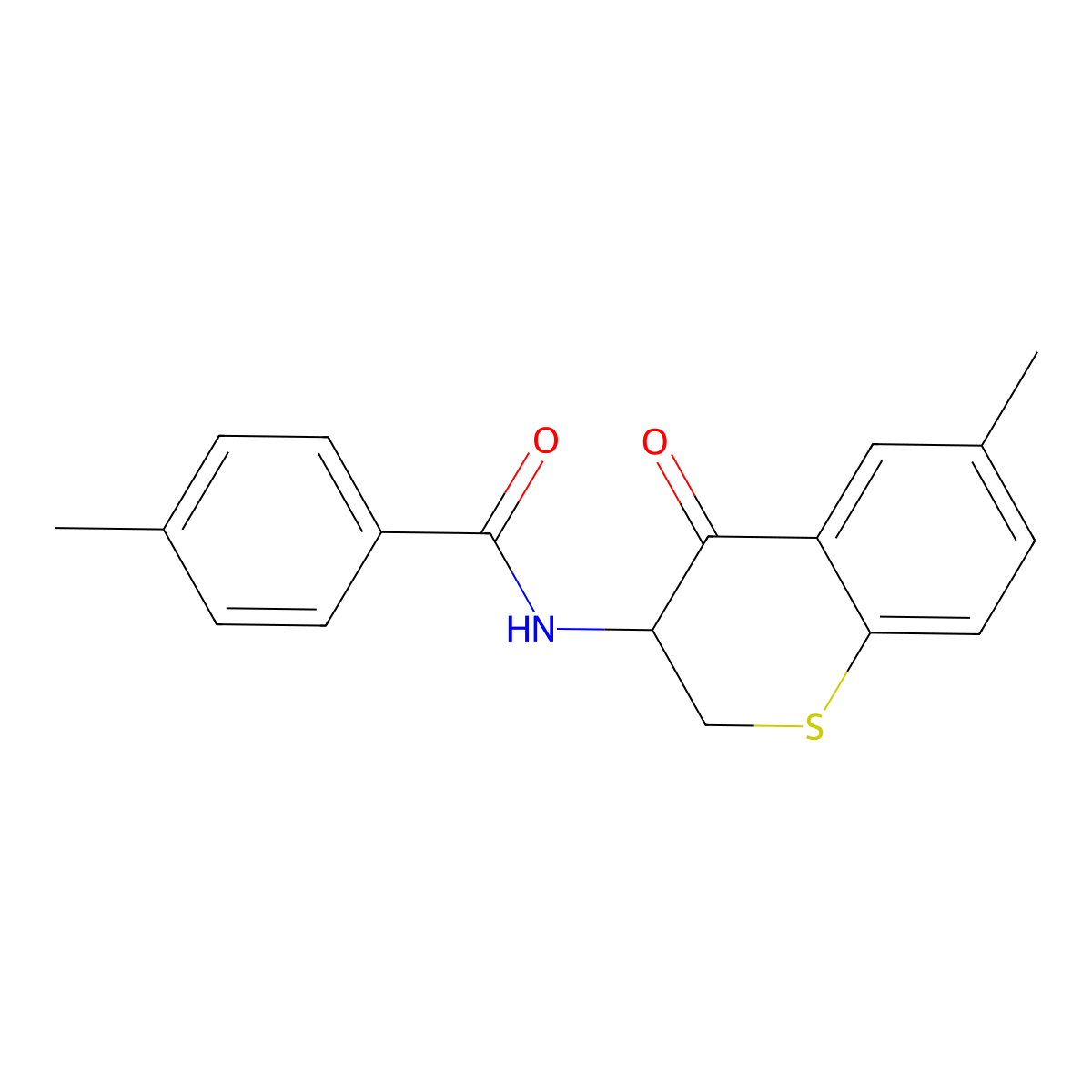 4-methyl-N-(6-methyl-4-oxo-3,4-dihydro-2H-thiochromen-3-yl)benzenecarboxamide molecular structure, CAS 692738-26-4