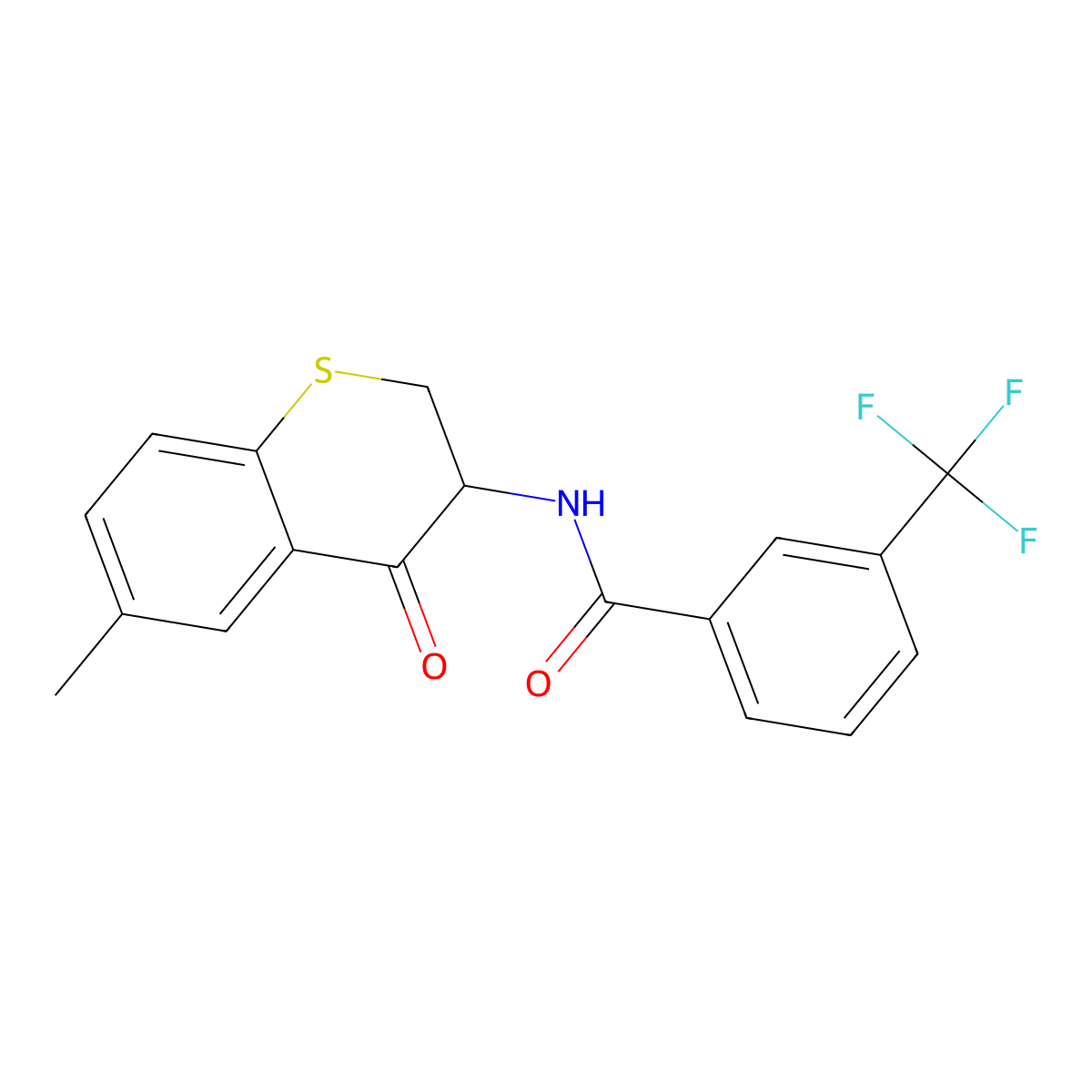 N-(6-methyl-4-oxo-3,4-dihydro-2H-thiochromen-3-yl)-3-(trifluoromethyl)benzenecarboxamide molecular structure, CAS 692738-27-5