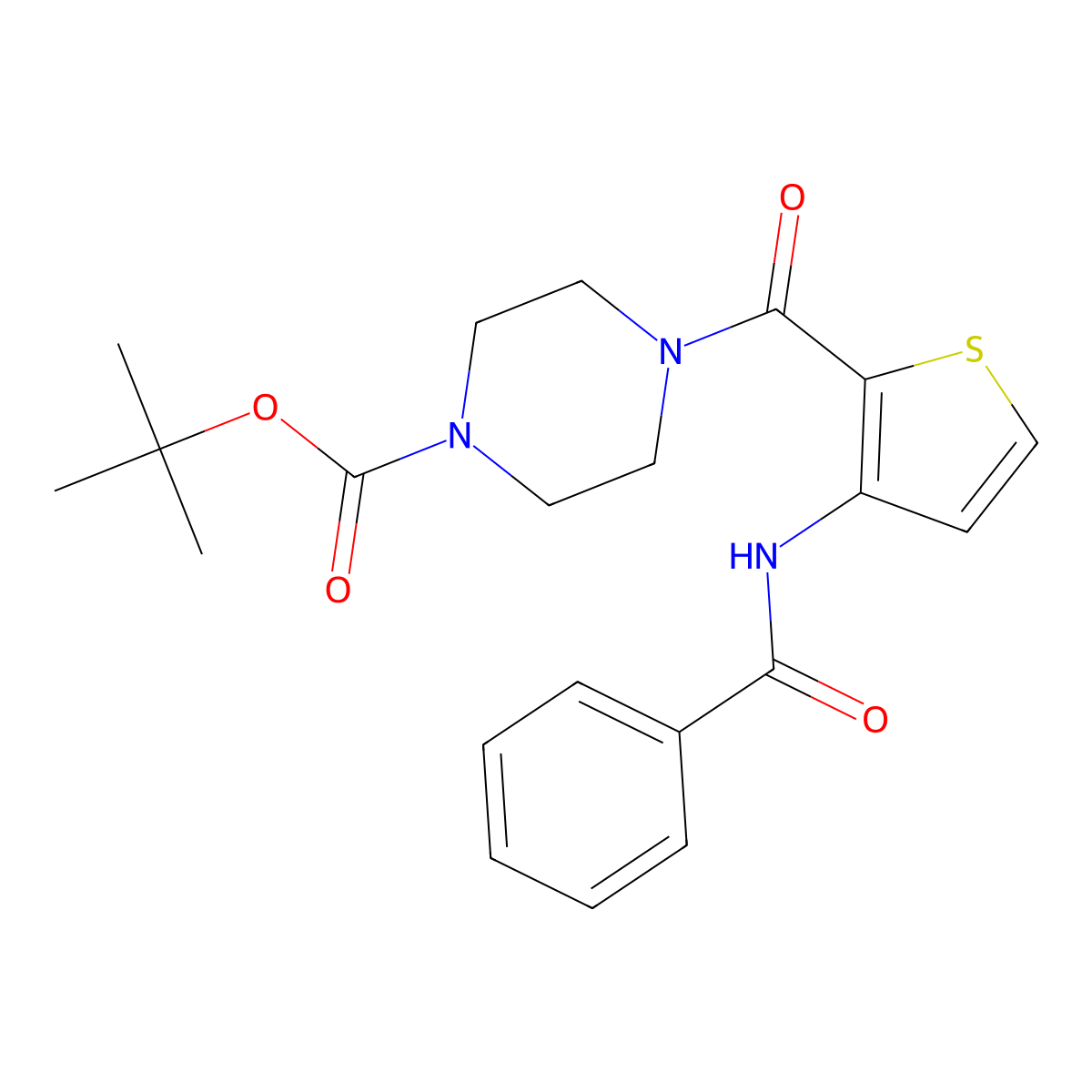Tert-butyl 4-(3-benzamidothiophene-2-carbonyl)piperazine-1-carboxylate molecular structure, CAS 692738-33-3