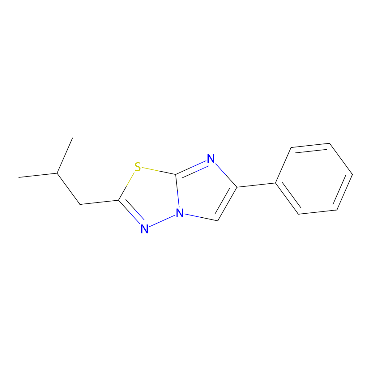 2-Isobutyl-6-phenylimidazo[2,1-b][1,3,4]thiadiazole molecular structure, CAS 692744-75-5