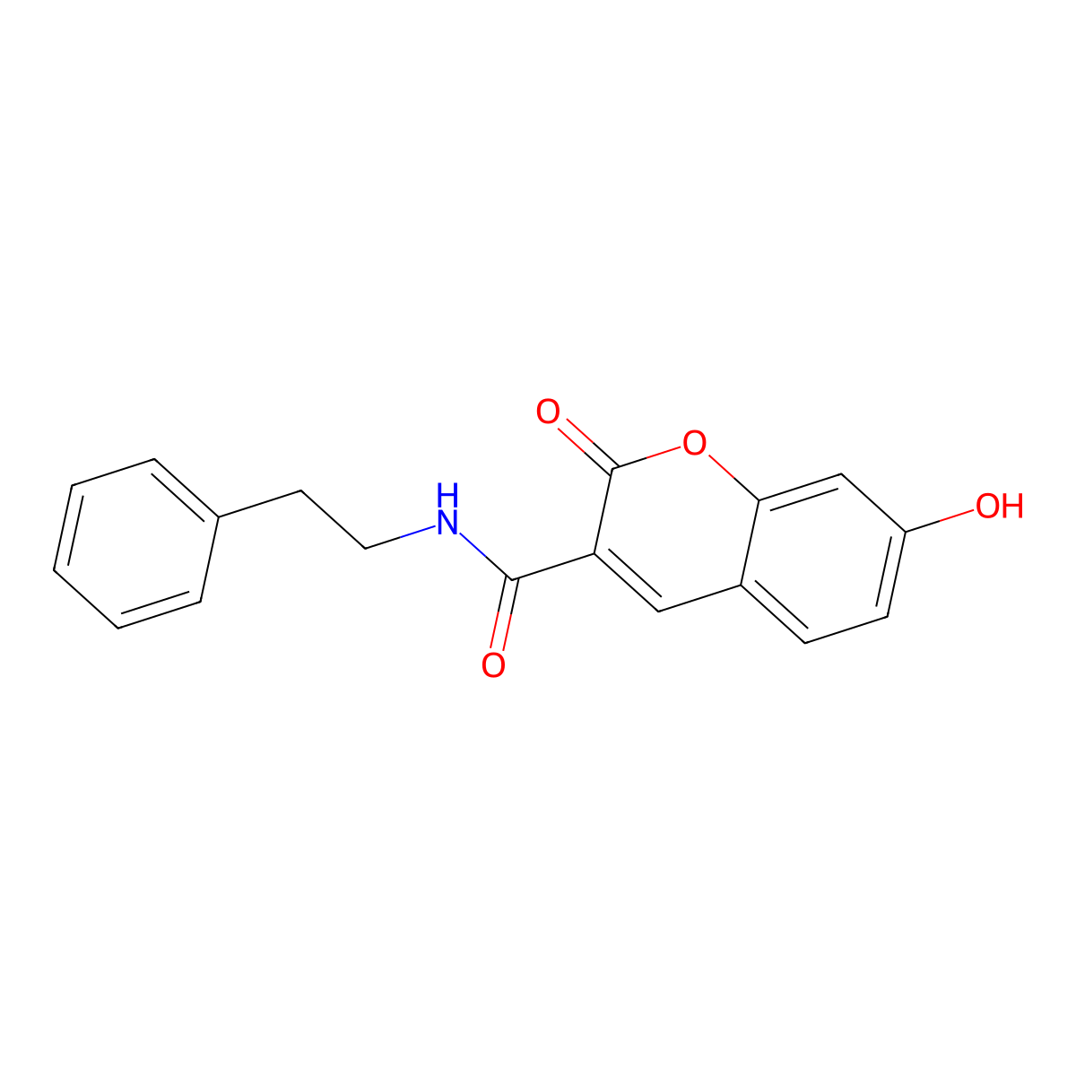 7-hydroxy-2-oxo-N-(2-phenylethyl)-2H-chromene-3-carboxamide molecular structure, CAS 692744-87-9