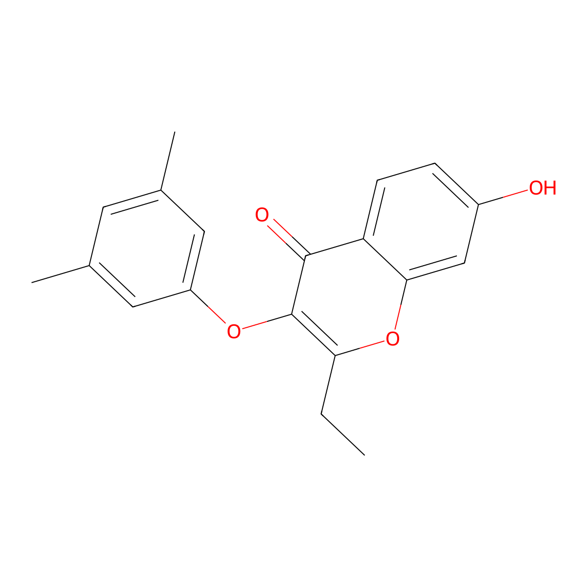 3-(3,5-Dimethylphenoxy)-2-ethyl-7-hydroxychromen-4-one molecular structure, CAS 692745-48-5