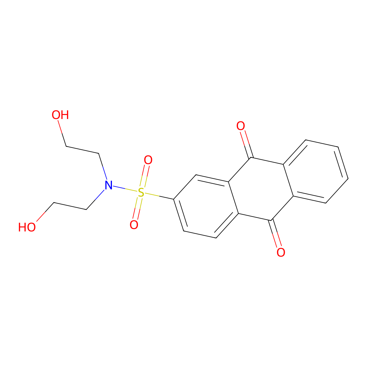 N,N-bis(2-hydroxyethyl)-9,10-dioxo-9,10-dihydroanthracene-2-sulfonamide molecular structure, CAS 692745-51-0