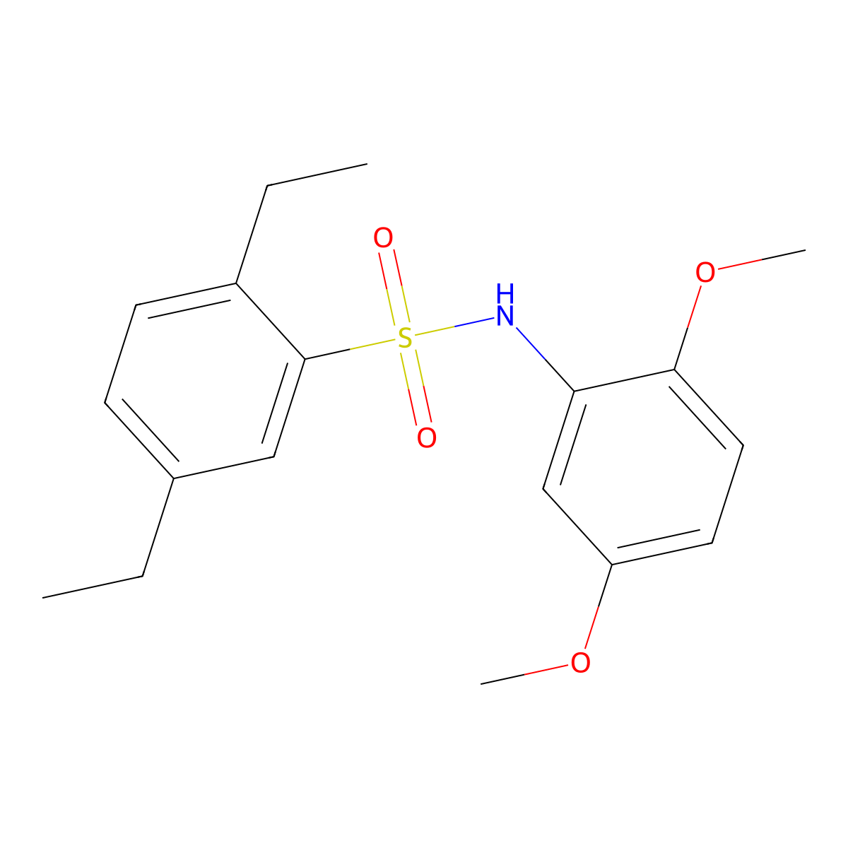 N-(2,5-dimethoxyphenyl)-2,5-diethylbenzenesulfonamide molecular structure, CAS 692745-61-2