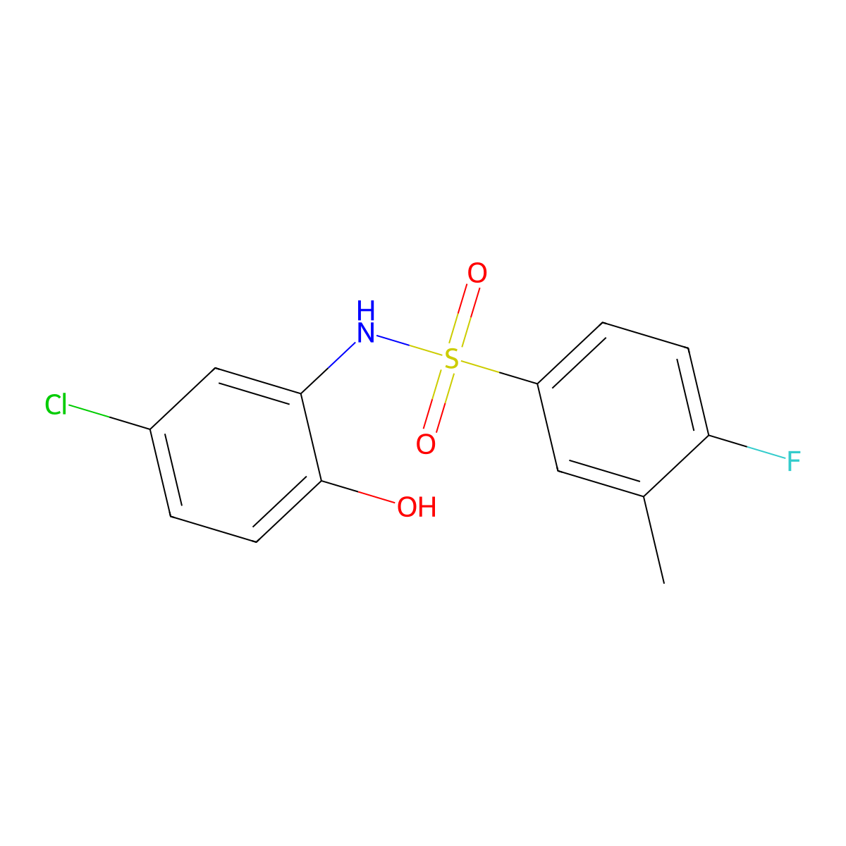 N-(5-chloro-2-hydroxyphenyl)-4-fluoro-3-methylbenzenesulfonamide molecular structure, CAS 692745-65-6