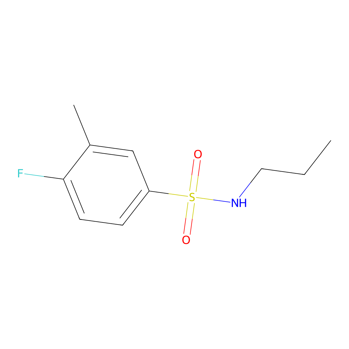 4-fluoro-3-methyl-N-propylbenzenesulfonamide molecular structure, CAS 692745-66-7