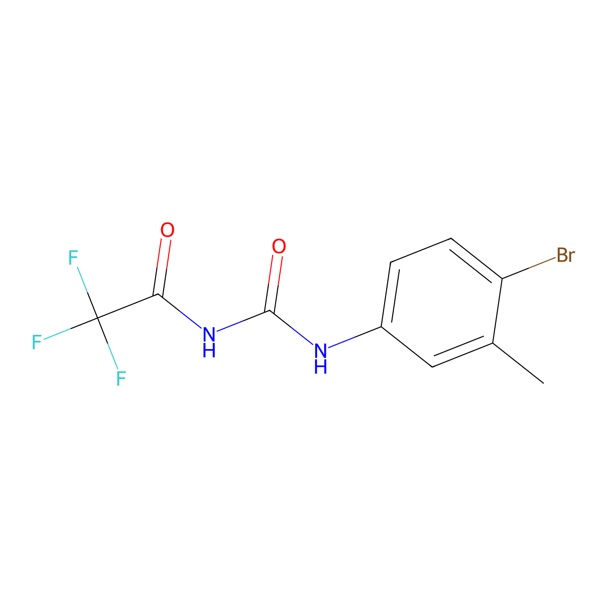 N-[(4-bromo-3-methylphenyl)carbamoyl]-2,2,2-trifluoroacetamide molecular structure, CAS 692745-88-3