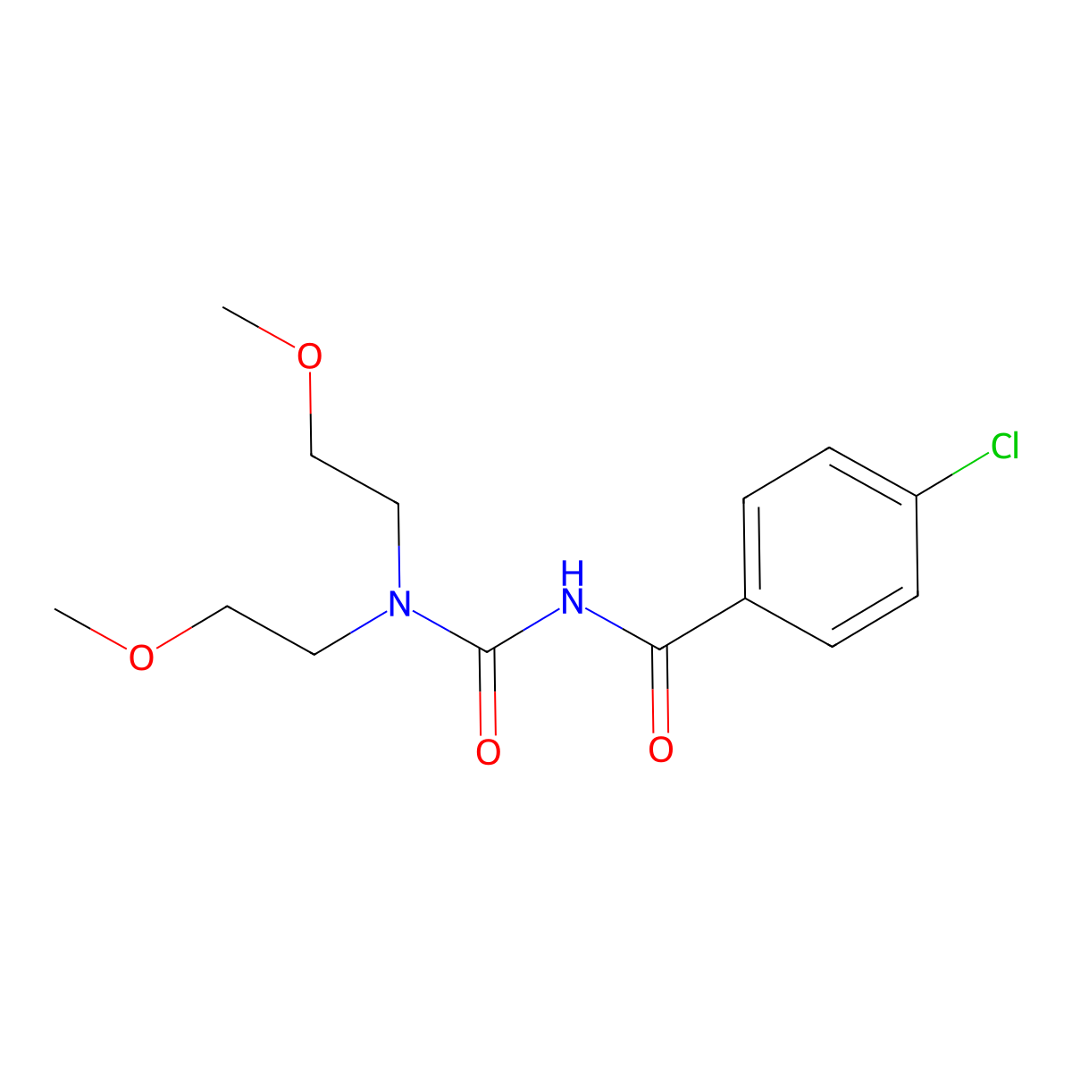 N-[bis(2-methoxyethyl)carbamoyl]-4-chlorobenzamide molecular structure, CAS 692745-93-0