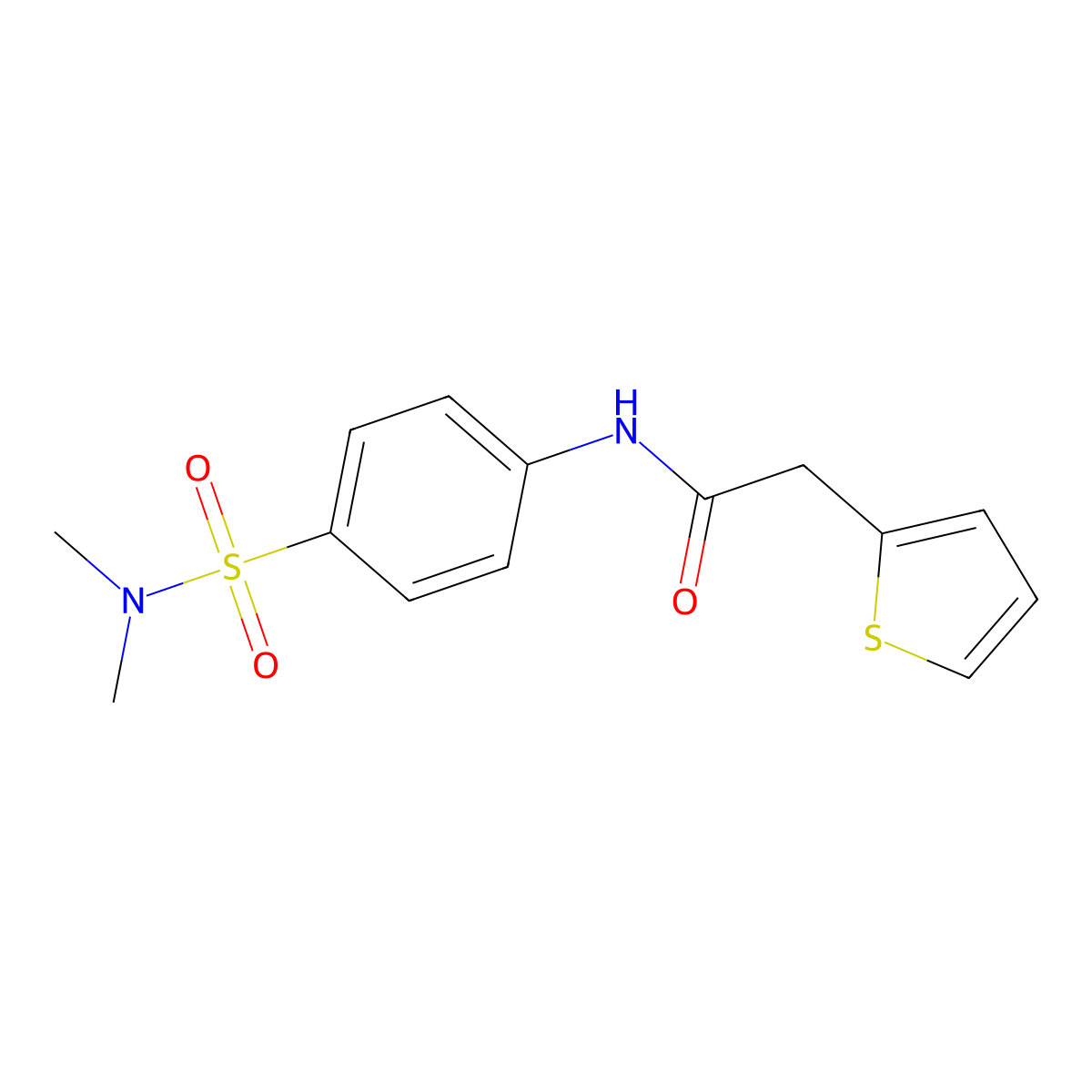 N-[4-(dimethylsulfamoyl)phenyl]-2-thiophen-2-ylacetamide molecular structure, CAS 692746-16-0
