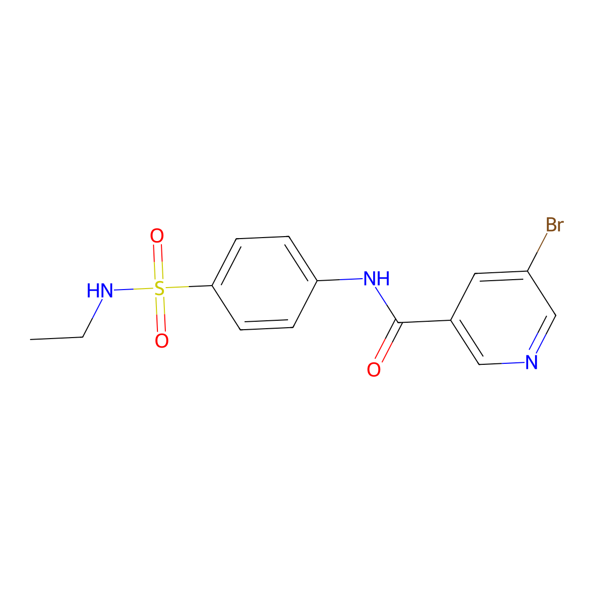5-bromo-N-(4-(N-ethylsulfamoyl)phenyl)nicotinamide molecular structure, CAS 692746-20-6