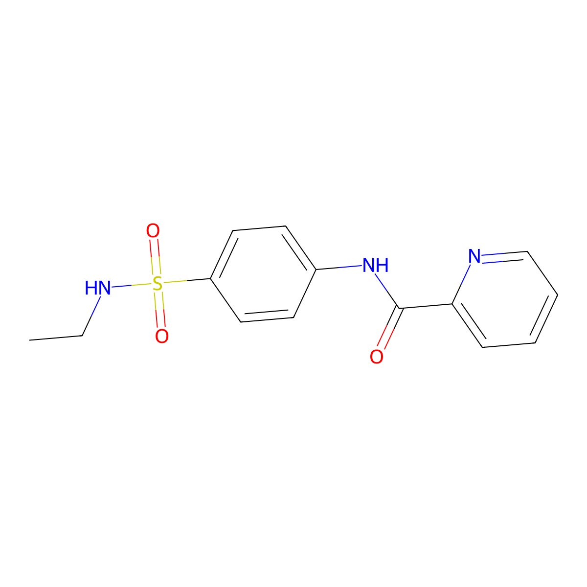 N-[4-(ethylsulfamoyl)phenyl]pyridine-2-carboxamide molecular structure, CAS 692746-22-8