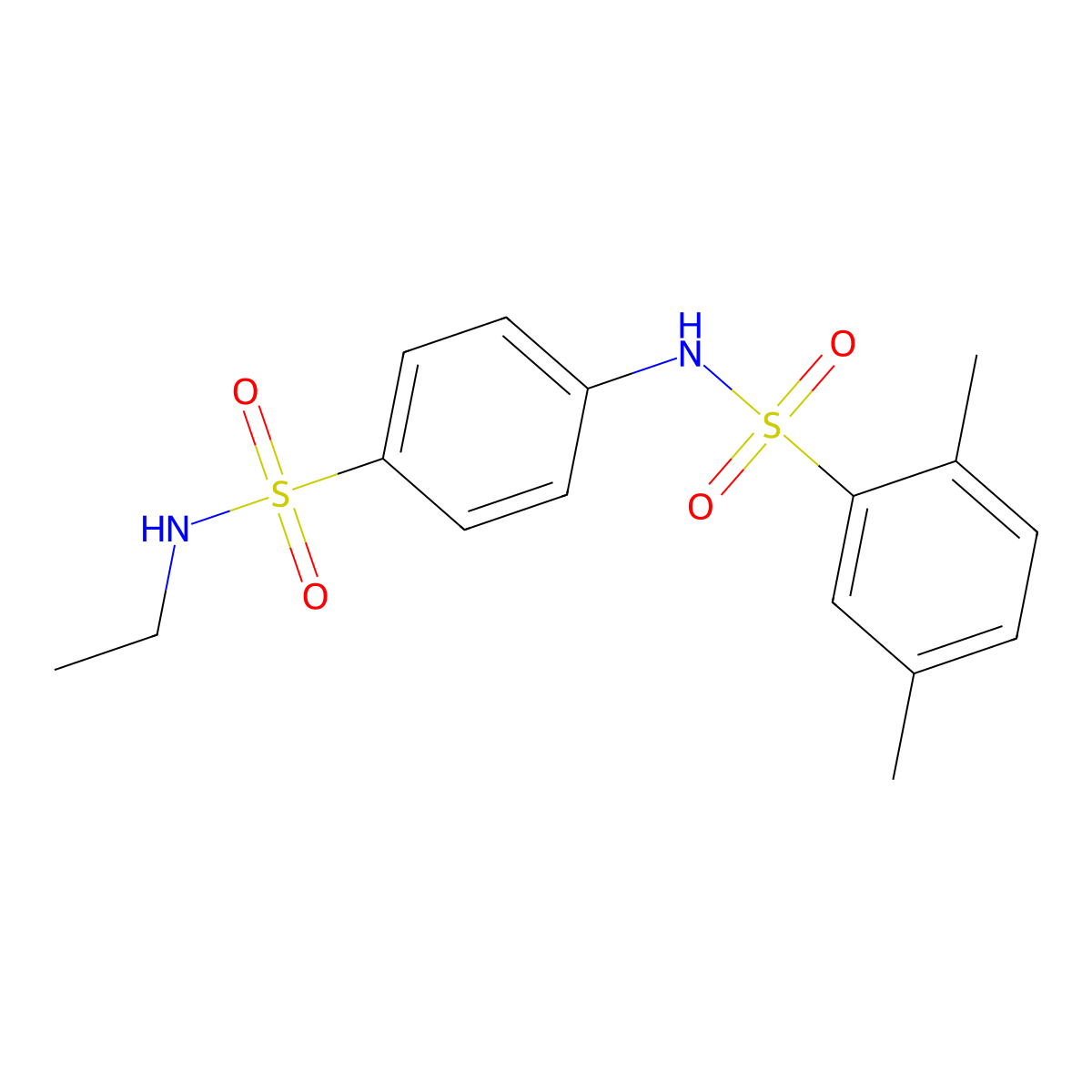 N-{4-[(ethylamino)sulfonyl]phenyl}-2,5-dimethylbenzenesulfonamide molecular structure, CAS 692746-23-9