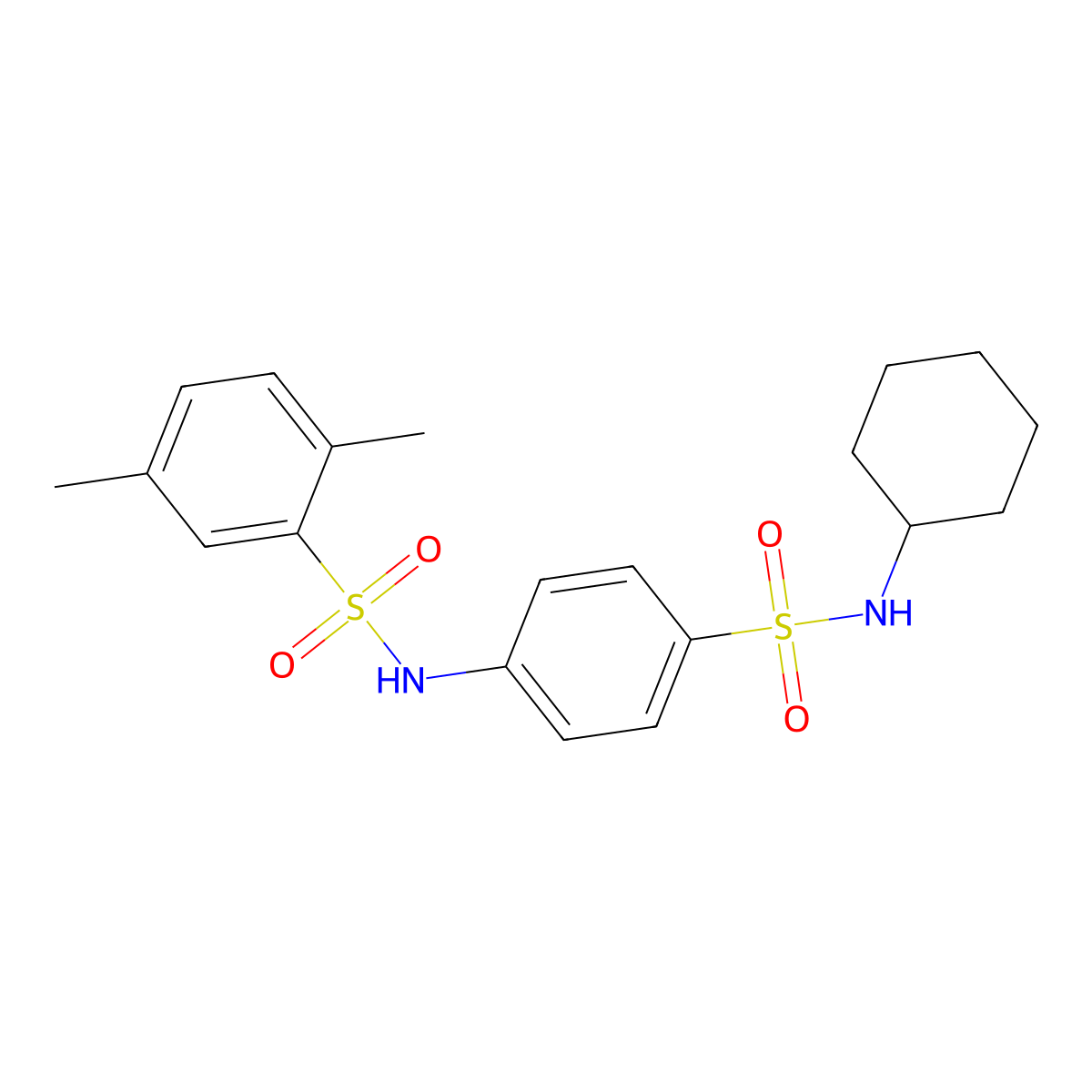 N-[4-(cyclohexylsulfamoyl)phenyl]-2,5-dimethylbenzenesulfonamide molecular structure, CAS 692746-33-1