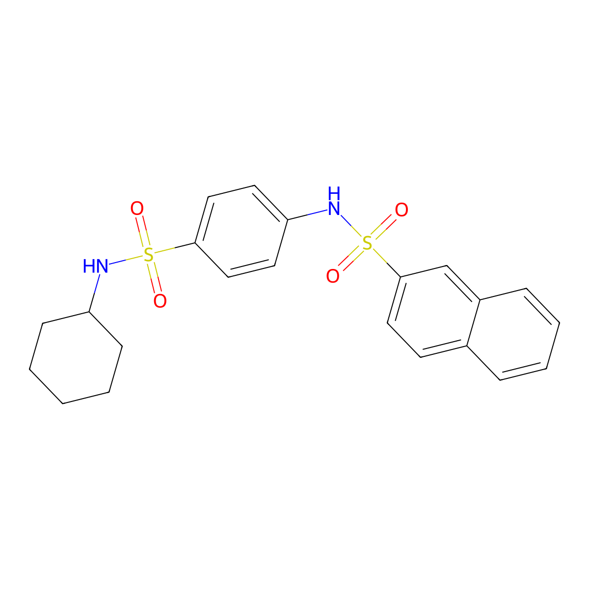 N-{4-[(cyclohexylamino)sulfonyl]phenyl}-2-naphthalenesulfonamide molecular structure, CAS 692746-34-2