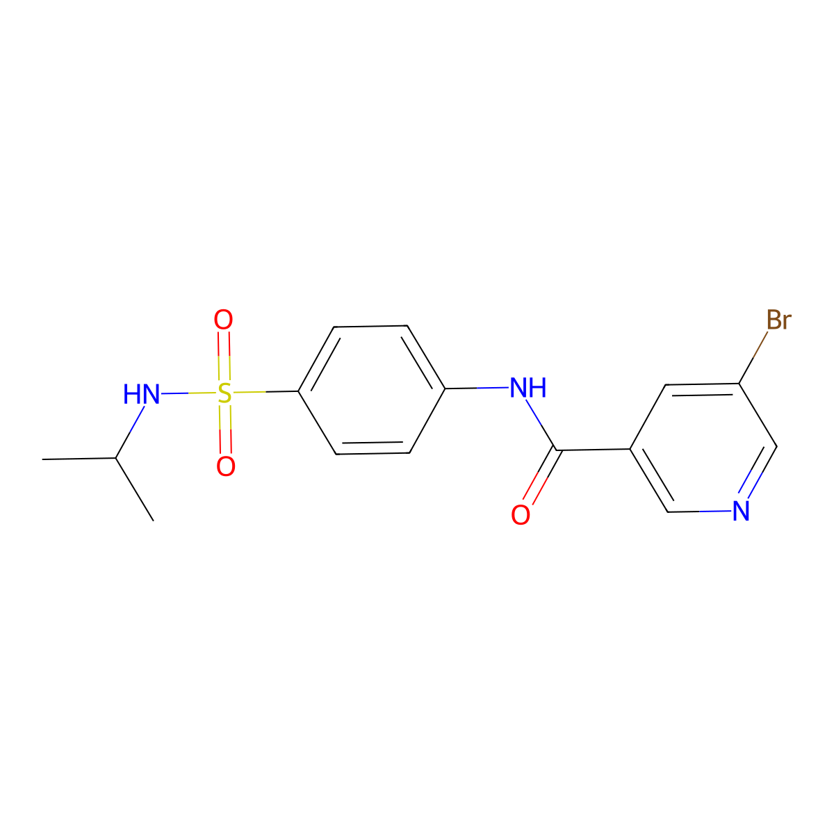 5-bromo-N-[4-(propan-2-ylsulfamoyl)phenyl]pyridine-3-carboxamide molecular structure, CAS 692746-37-5
