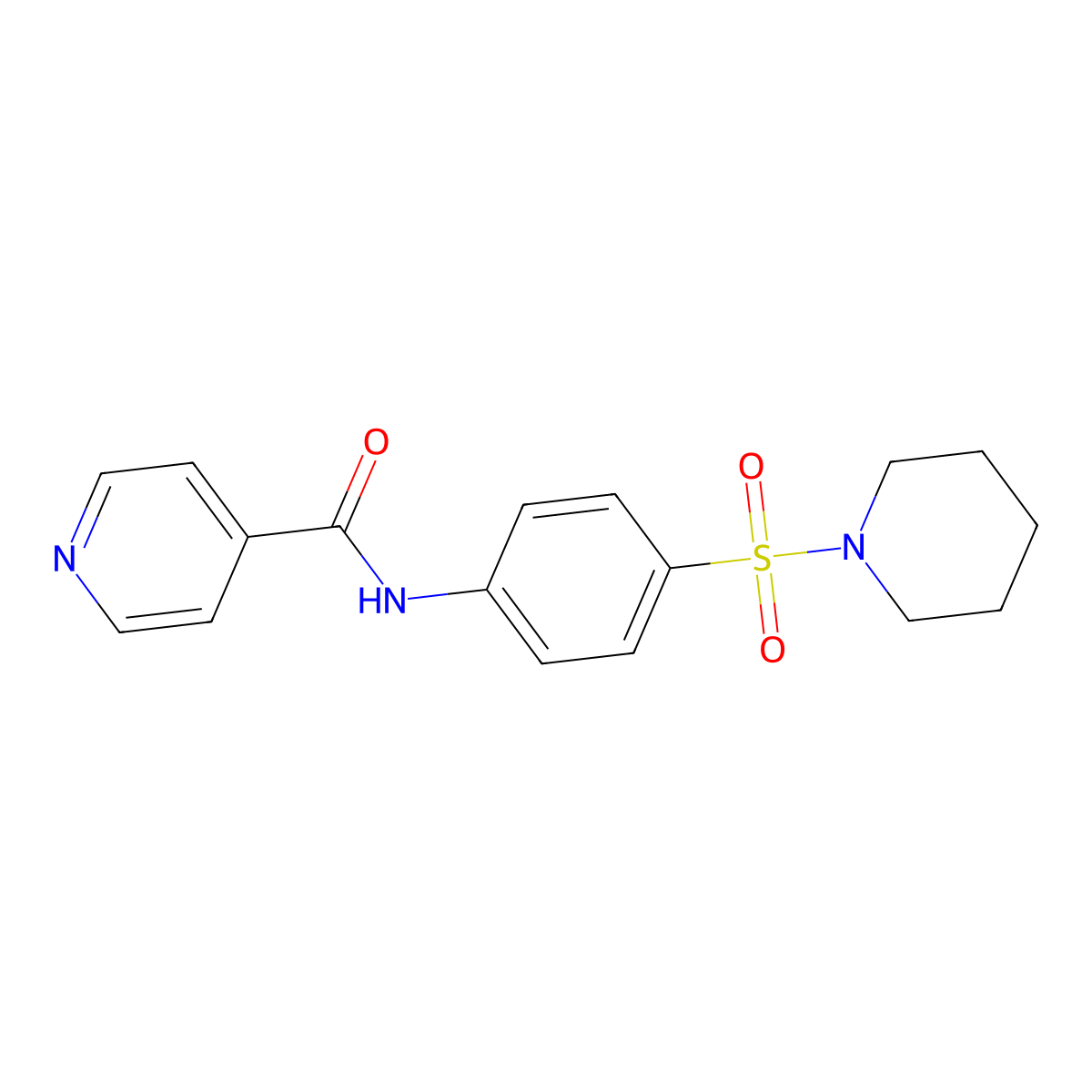 N-[4-(Piperidine-1-sulfonyl)-phenyl]-isonicotinamide molecular structure, CAS 692746-41-1