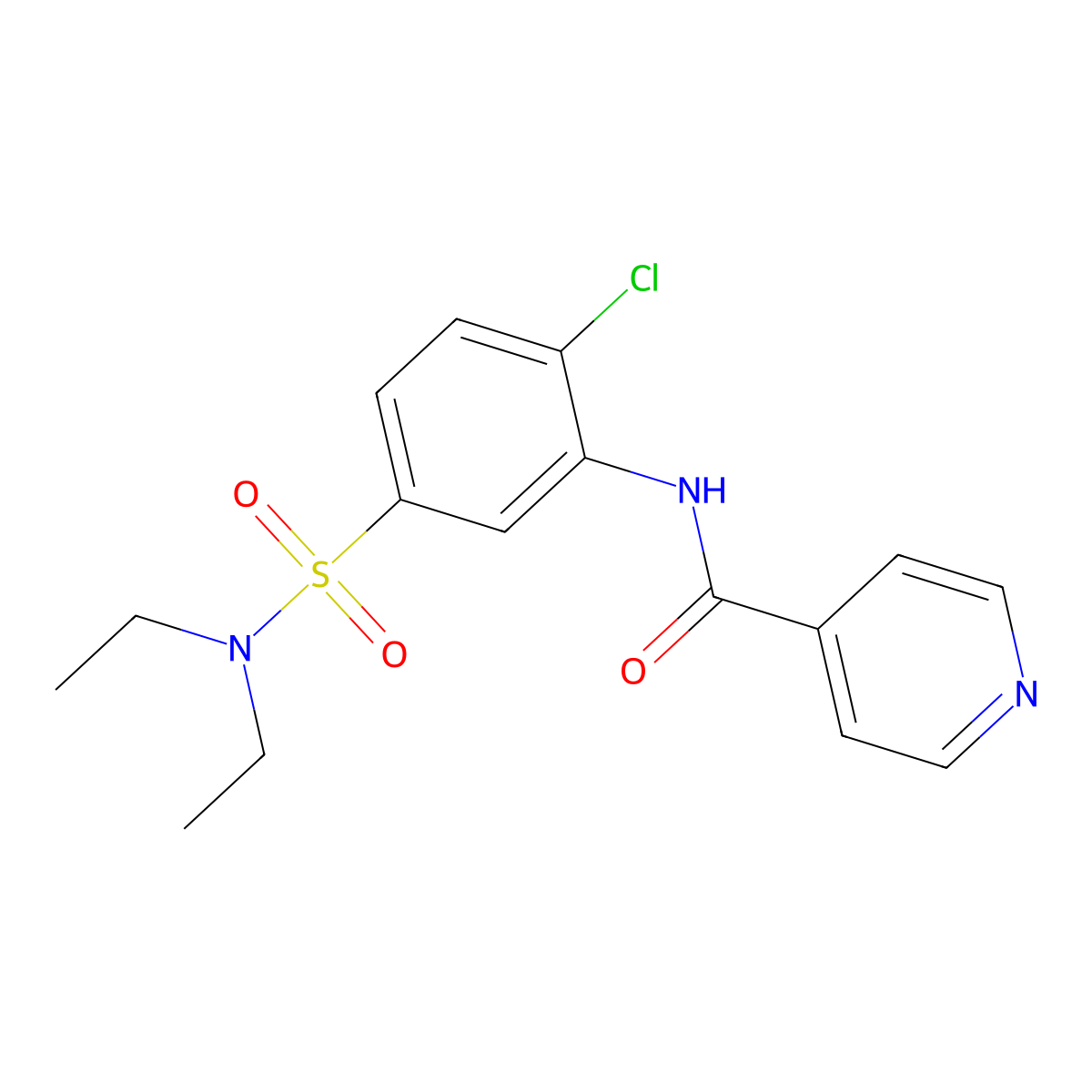 N-[2-chloro-5-(diethylsulfamoyl)phenyl]pyridine-4-carboxamide molecular structure, CAS 692746-82-0