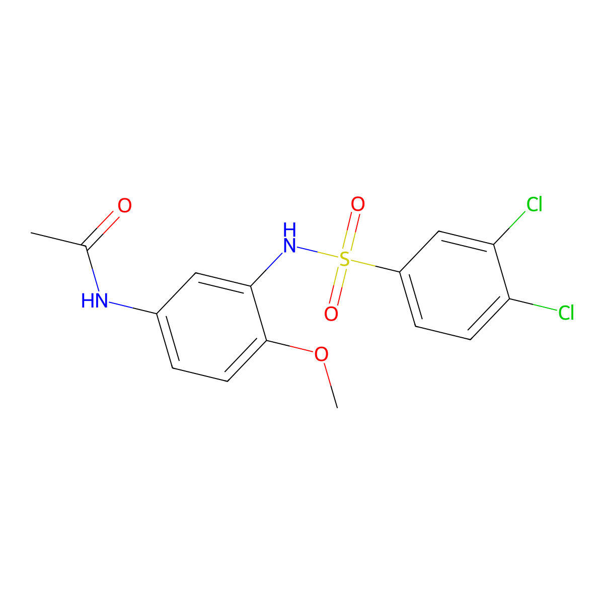 N-[3-[(3,4-dichlorophenyl)sulfonylamino]-4-methoxyphenyl]acetamide molecular structure, CAS 692746-84-2
