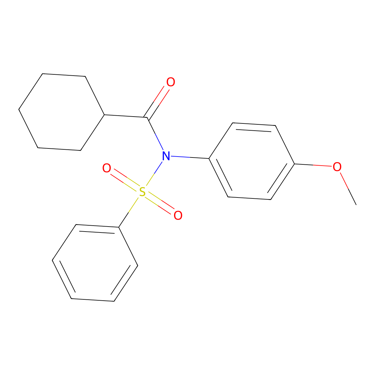N-(benzenesulfonyl)-N-(4-methoxyphenyl)cyclohexanecarboxamide molecular structure, CAS 692746-85-3