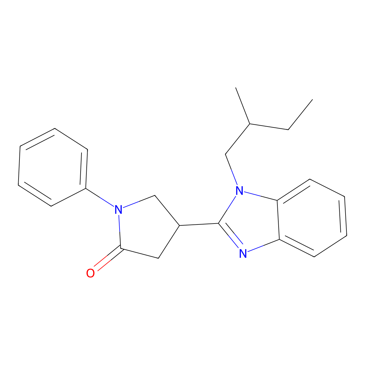 4-[1-(2-Methylbutyl)benzimidazol-2-yl]-1-phenylpyrrolidin-2-one molecular structure, CAS 692747-01-6