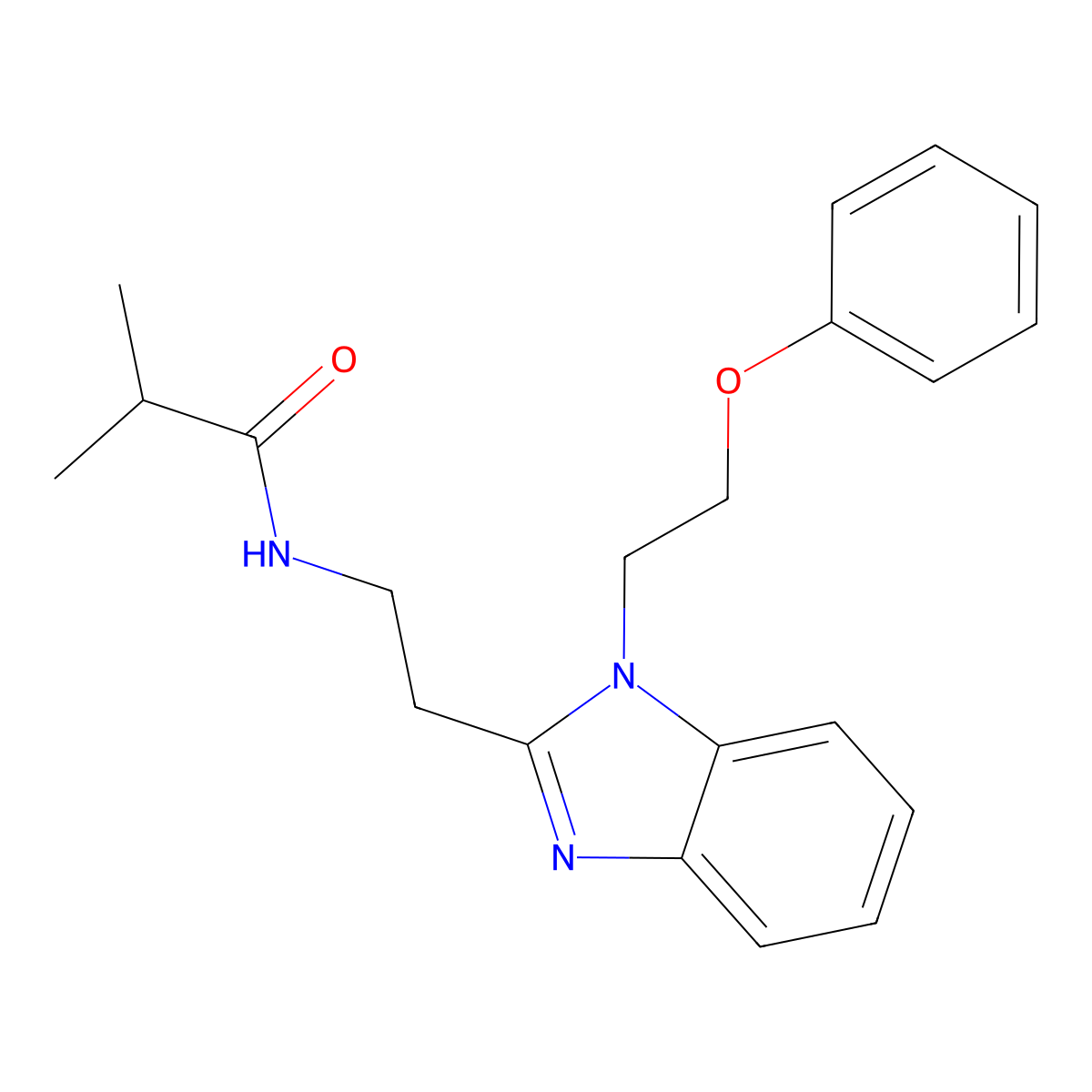 2-methyl-N-[2-[1-(2-phenoxyethyl)benzimidazol-2-yl]ethyl]propanamide molecular structure, CAS 692747-09-4