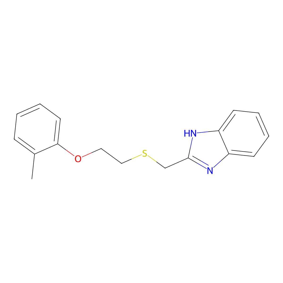 2-[[2-(2-methylphenoxy)ethylthio]methyl]-1H-benzimidazole molecular structure, CAS 692747-14-1