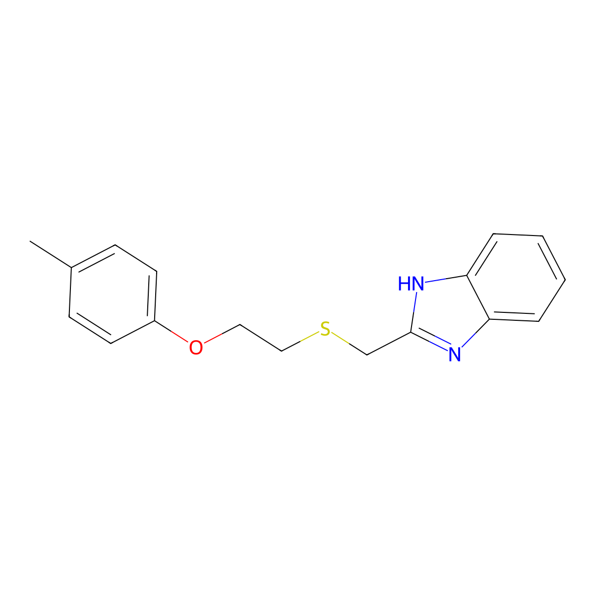 2-({[2-(4-methylphenoxy)ethyl]sulfanyl}methyl)-1H-1,3-benzodiazole molecular structure, CAS 692747-15-2