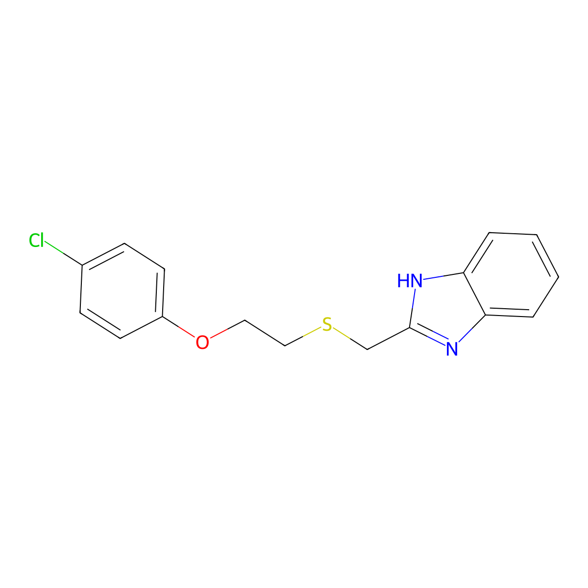 2-[2-(4-chlorophenoxy)ethylsulfanylmethyl]-1H-benzimidazole molecular structure, CAS 692747-16-3