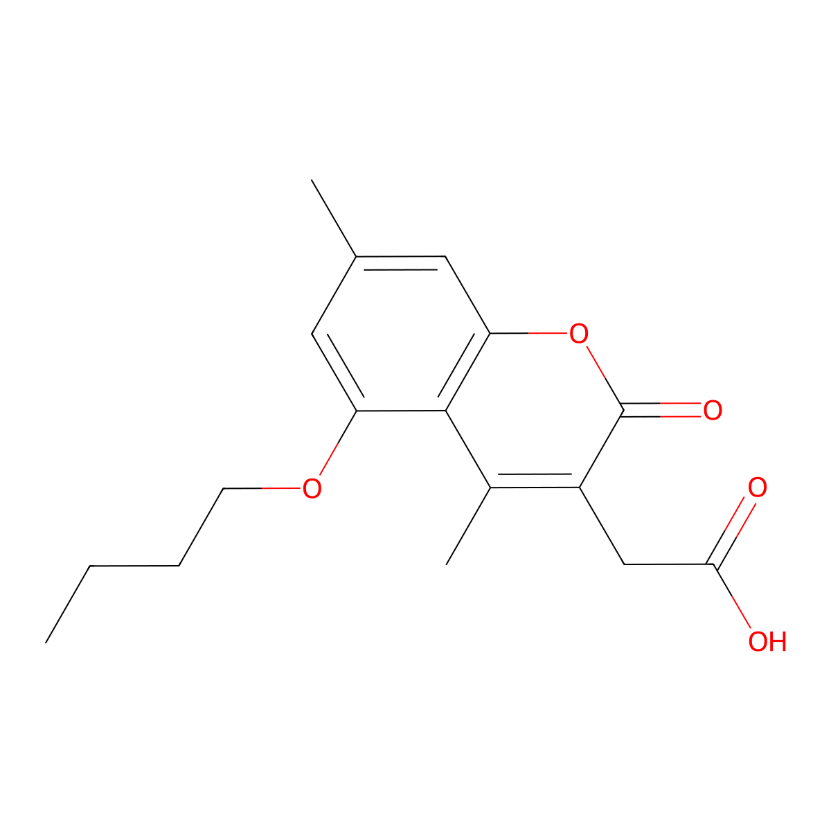(5-butoxy-4,7-dimethyl-2-oxo-2H-chromen-3-yl)acetic acid molecular structure, CAS 692747-24-3