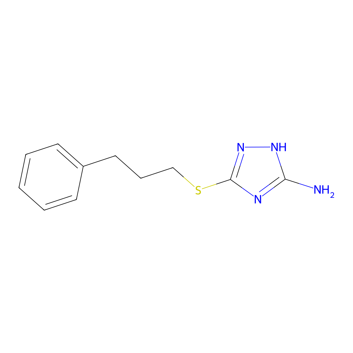5-[(3-phenylpropyl)sulfanyl]-4H-1,2,4-triazol-3-amine molecular structure, CAS 692749-87-4