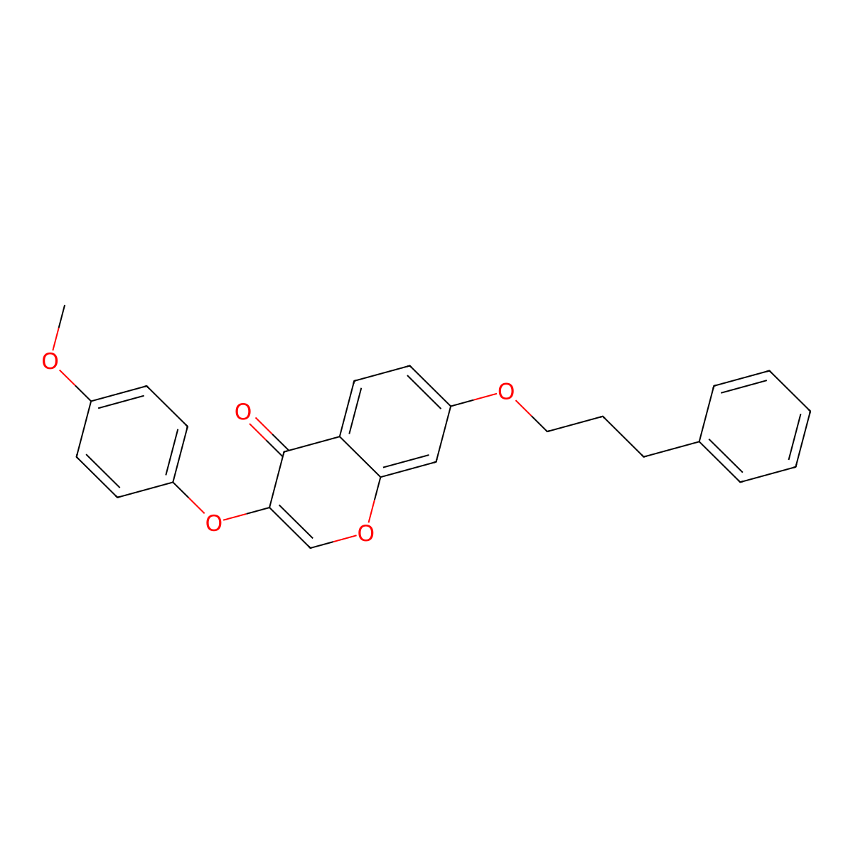 3-(4-Methoxyphenoxy)-7-(3-phenylpropoxy)chromen-4-one molecular structure, CAS 692749-98-7
